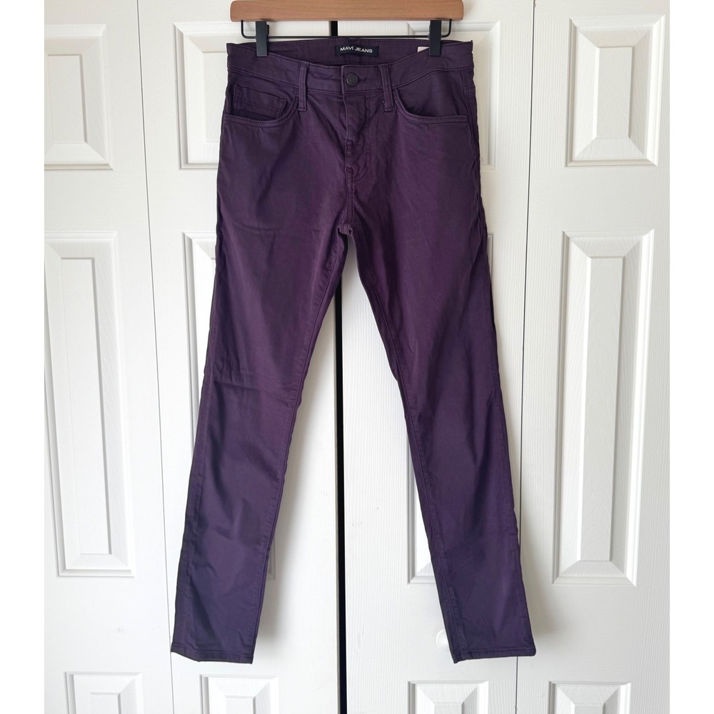 Mavi Jeans Skinny Leg Pants Deep Purple Stretch Denim Mid Rise Womens 25